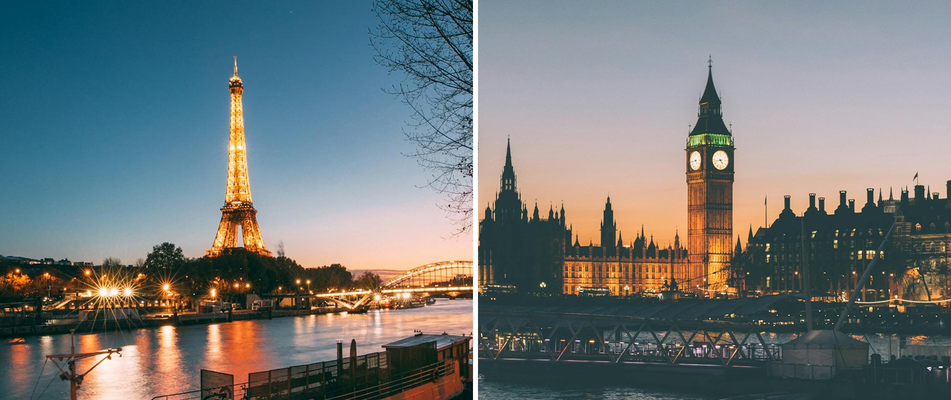 living in france vs the uk landmarks in the cities of paris and london contrasting