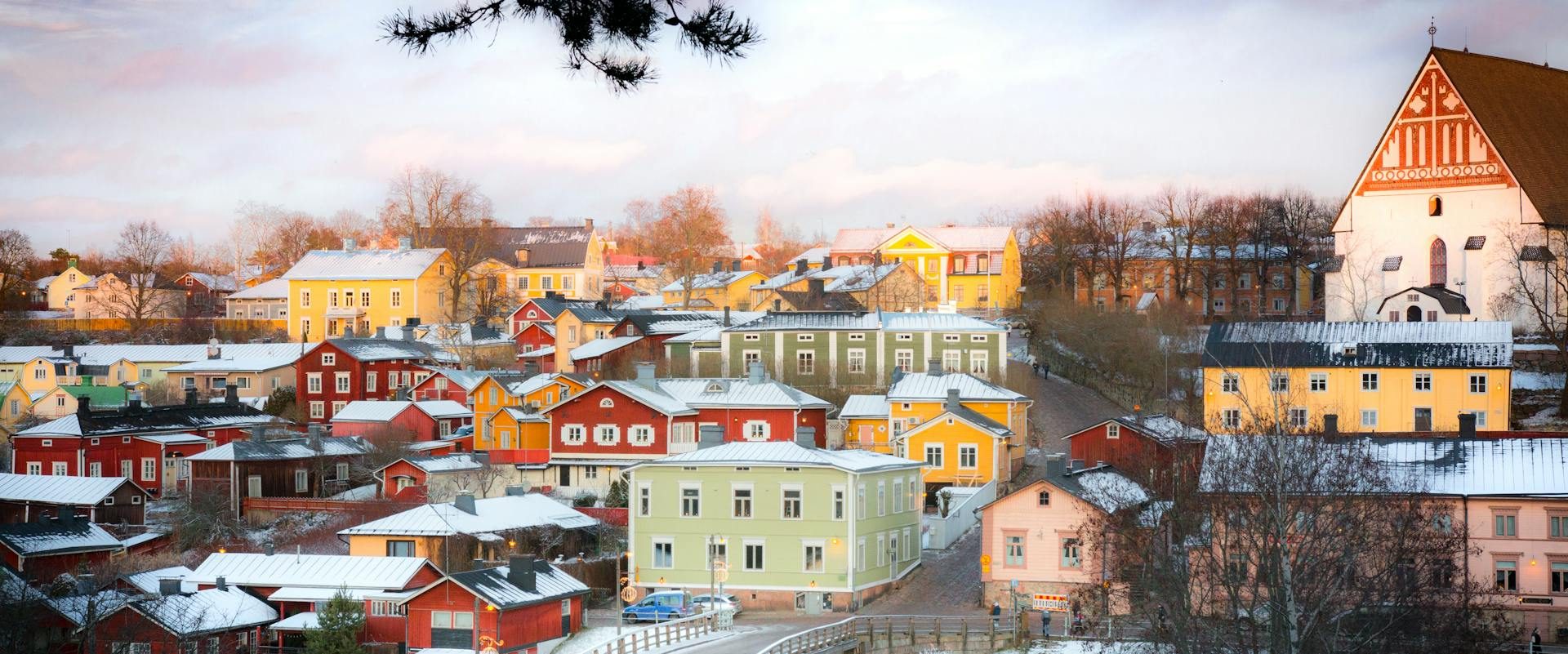 Moving to finland a beautiful neighbourhood with colourful houses