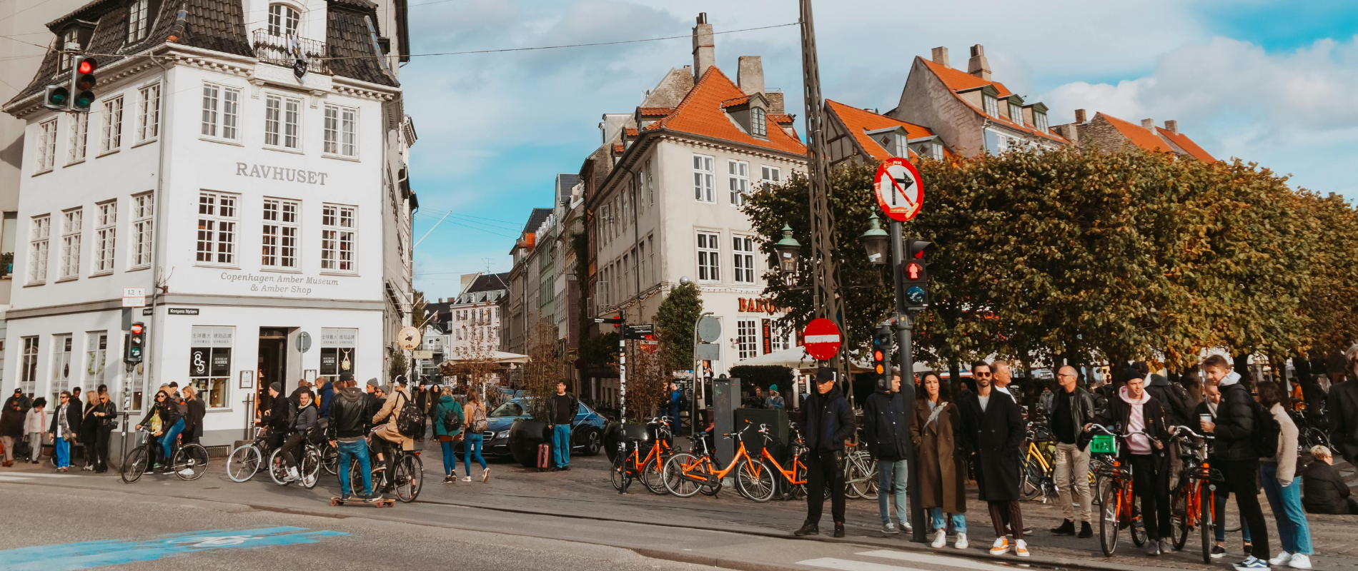 Town Square and the Copenhagen Amber Museum in Denmark